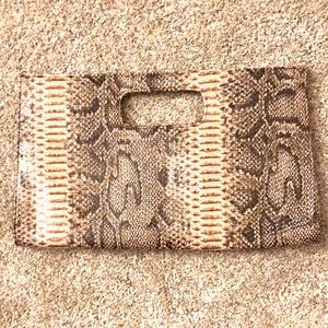 GIANNINI Faux Leather Snakeskin Large Clutch Purse